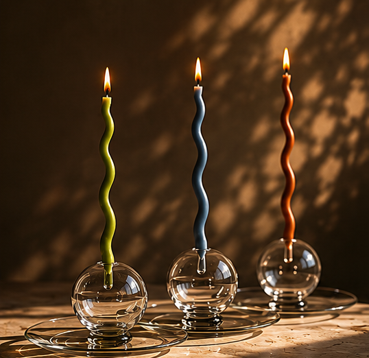Glas-Räucherstäbchenhalter mit Ascheauffangschale