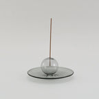 Glas-Räucherstäbchenhalter mit Ascheauffangschale
