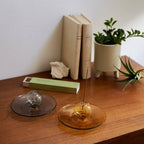 Glas-Räucherstäbchenhalter mit Ascheauffangschale