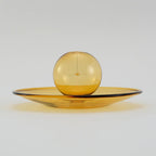 Glas-Räucherstäbchenhalter mit Ascheauffangschale