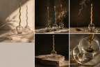 Glas-Räucherstäbchenhalter mit Ascheauffangschale