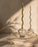 Glas-Räucherstäbchenhalter mit Ascheauffangschale