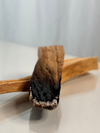 angebrannte Palo Santo hölzer, mit schwarzer spitze, und ruß