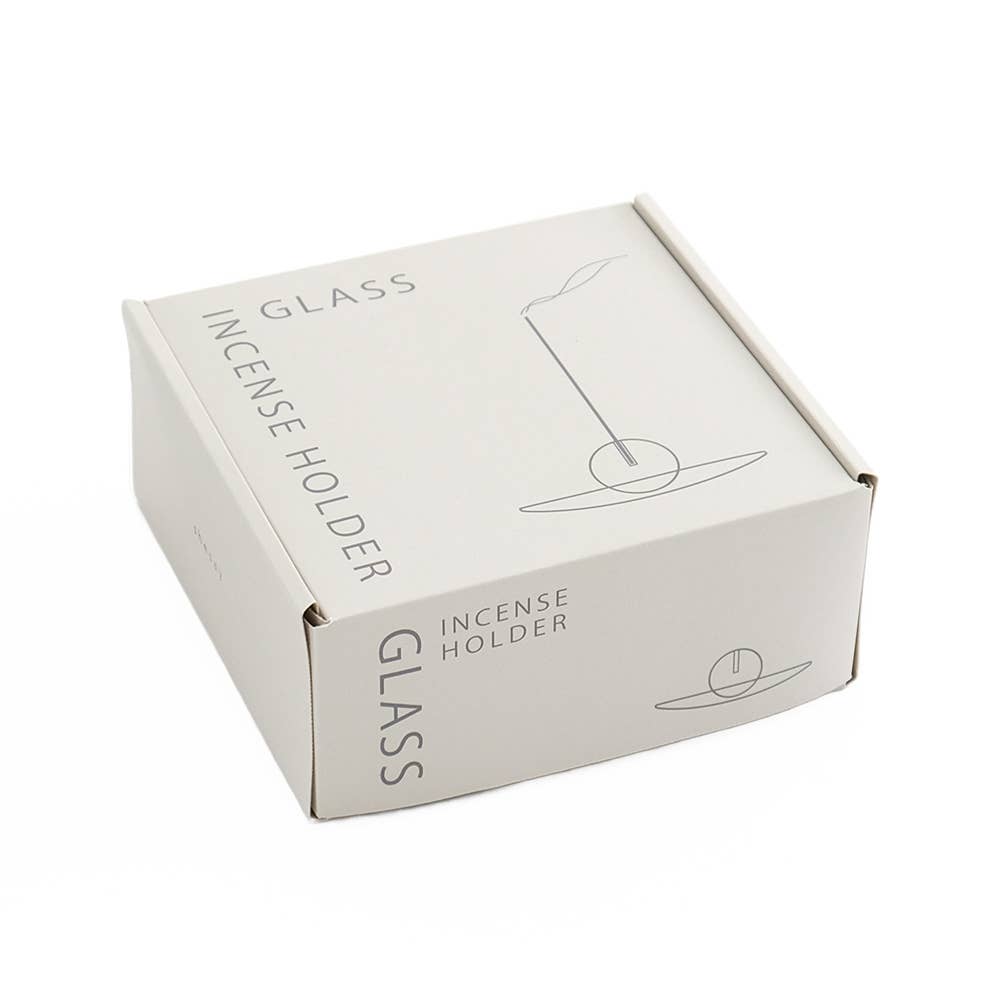 Glas-Räucherstäbchenhalter mit Ascheauffangschale