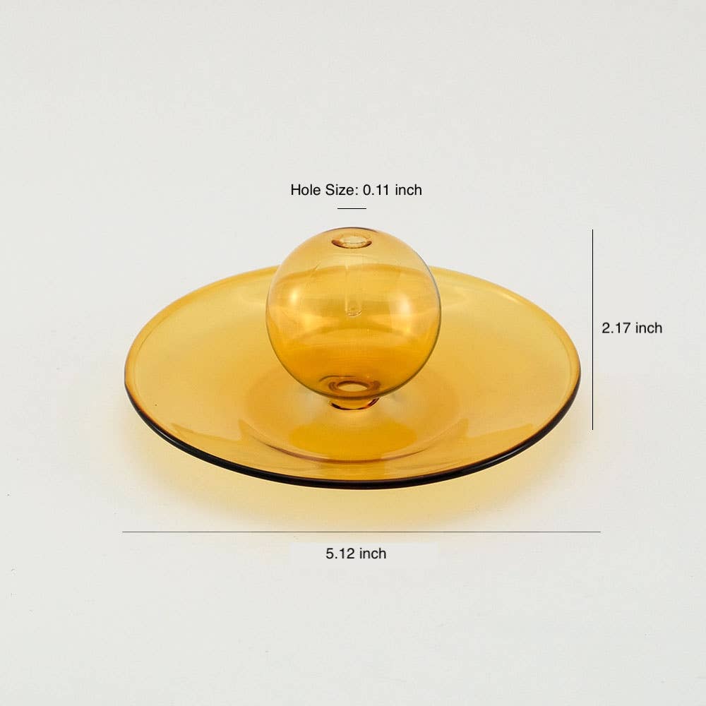 Glas-Räucherstäbchenhalter mit Ascheauffangschale